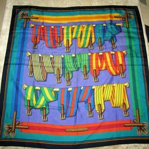 Vintage Hermès Scarf: Les Sangles. Playful Composition by Joachim Metz